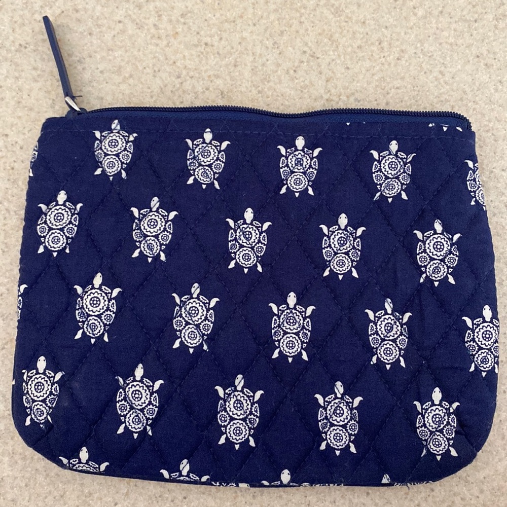 Vera Bradley Navy Turtle pattern Medium Zipper pouch